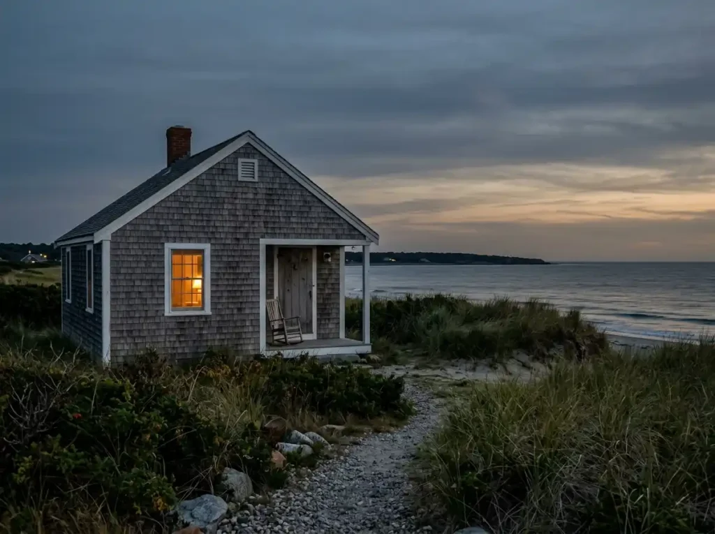 Coastal Martha's Vineyard home setting, evocative of Comes in Waves recording location."